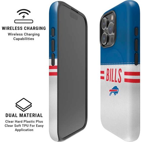 NFL Buffalo Bills White Striped iPhone 16 Pro Magsafe Impact Case